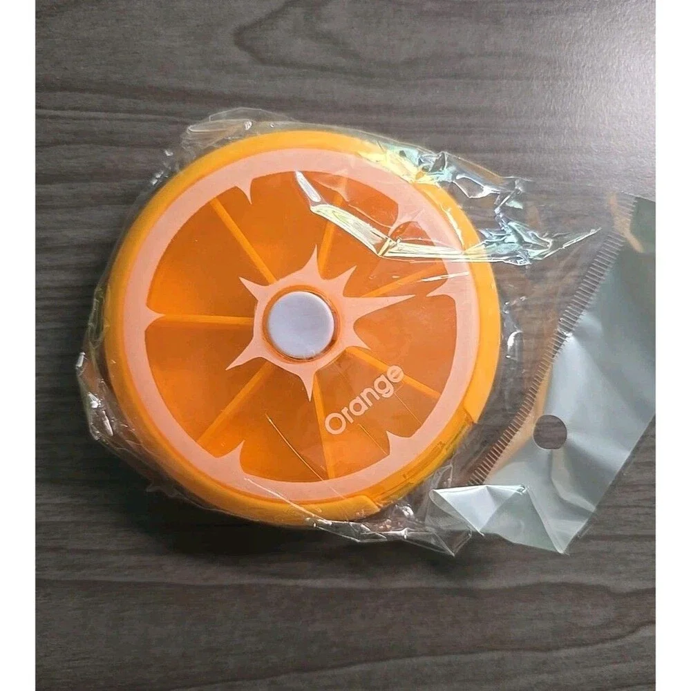 3 Pack Color Mini Pill Box Rotary Pill Box Fruit Shaped Plastic Pill Box - Picture 4 of 7